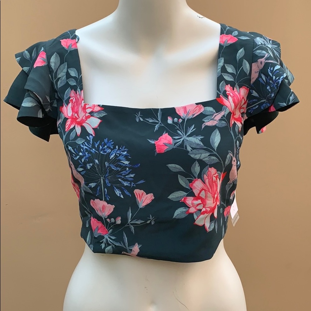 Endless Rose Ruffle Sleeve Crop Top